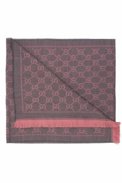 Gucci RÓŻOWY SZAL ZE WZOREM 'GG ORIGINAL'