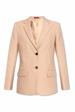 Gucci RÓŻOWY Wełniana marynarka