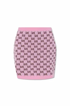 Gucci RÓŻOWY Wełniana spódnica