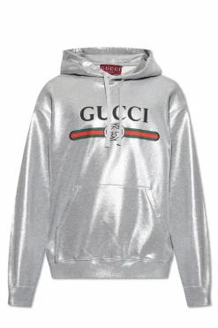 Gucci SREBRNY Bluza z lureksową nicią