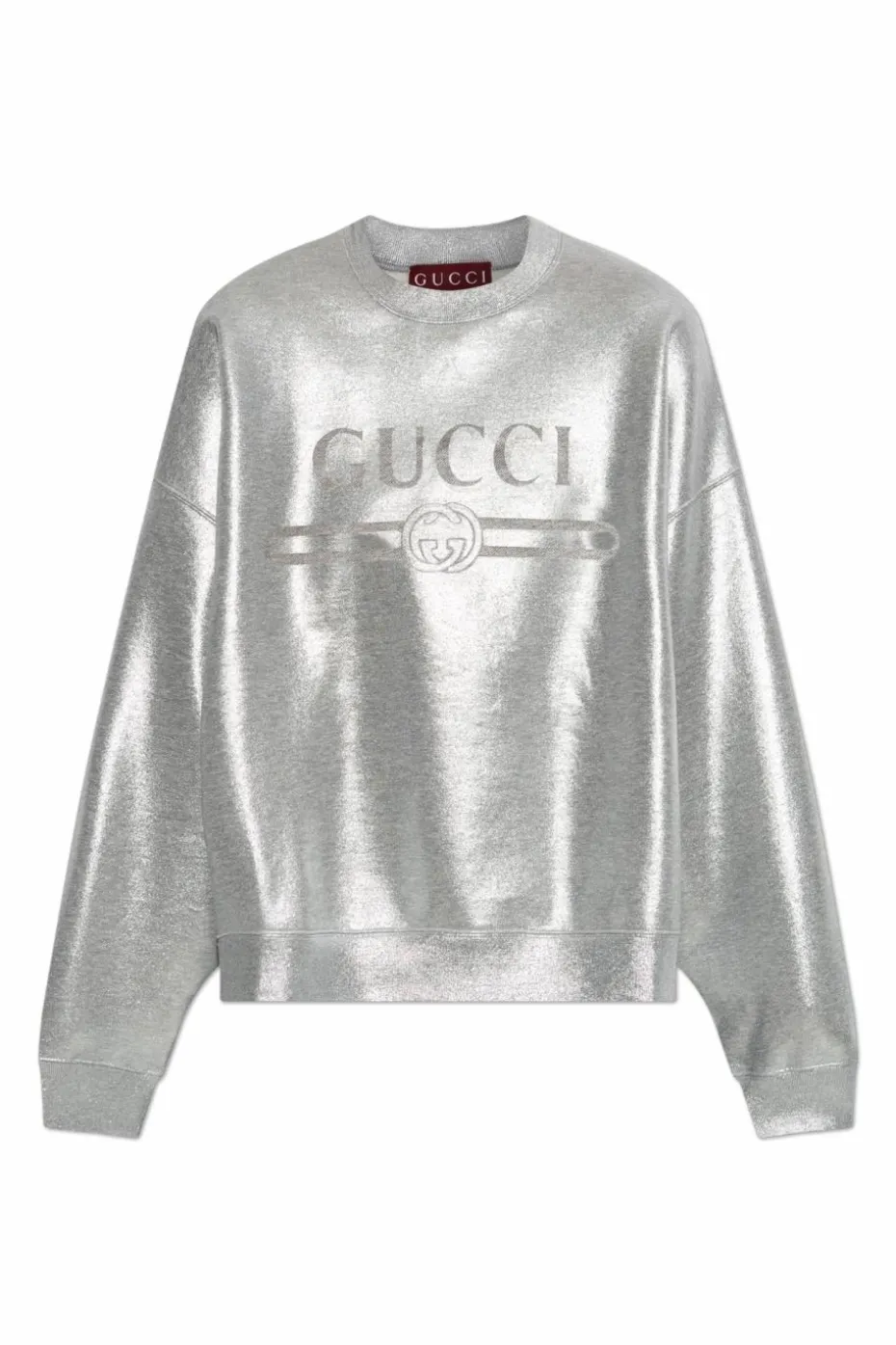 Gucci SREBRNY Bluza z lureksową nicią