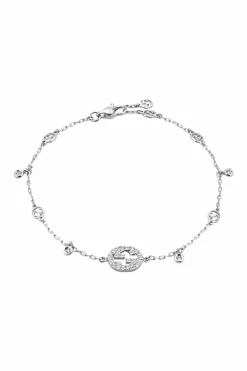 Gucci SREBRNY Bransoleta z białego złota