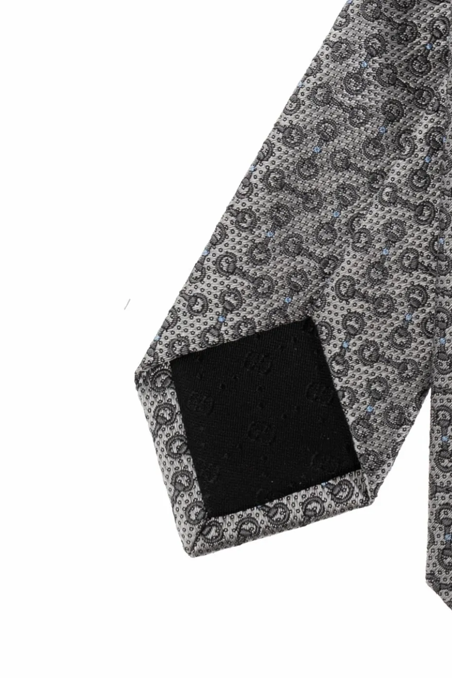 Gucci SREBRNY Jedwabny krawat