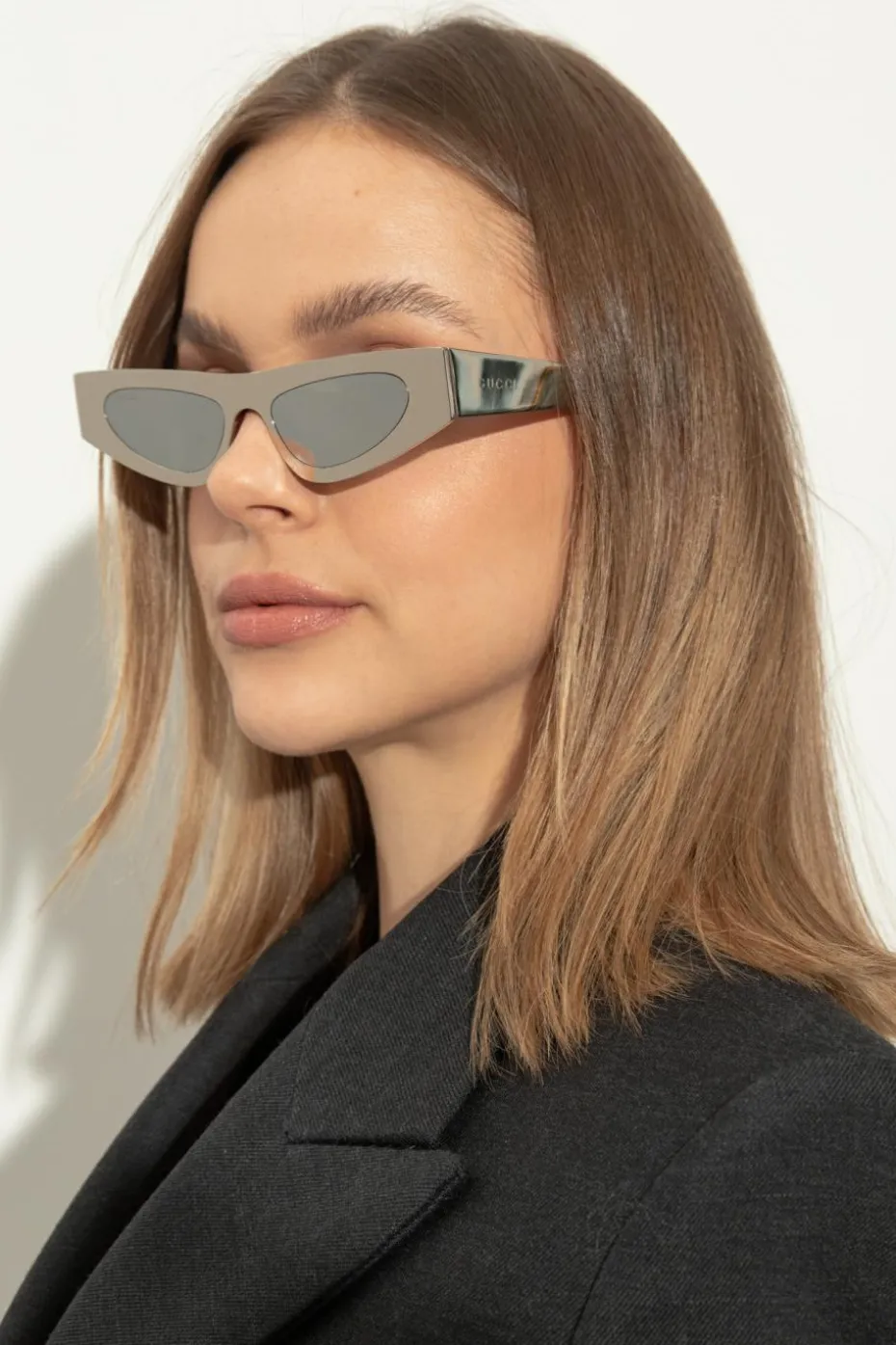 Gucci SREBRNY Okulary przeciwsłoneczne