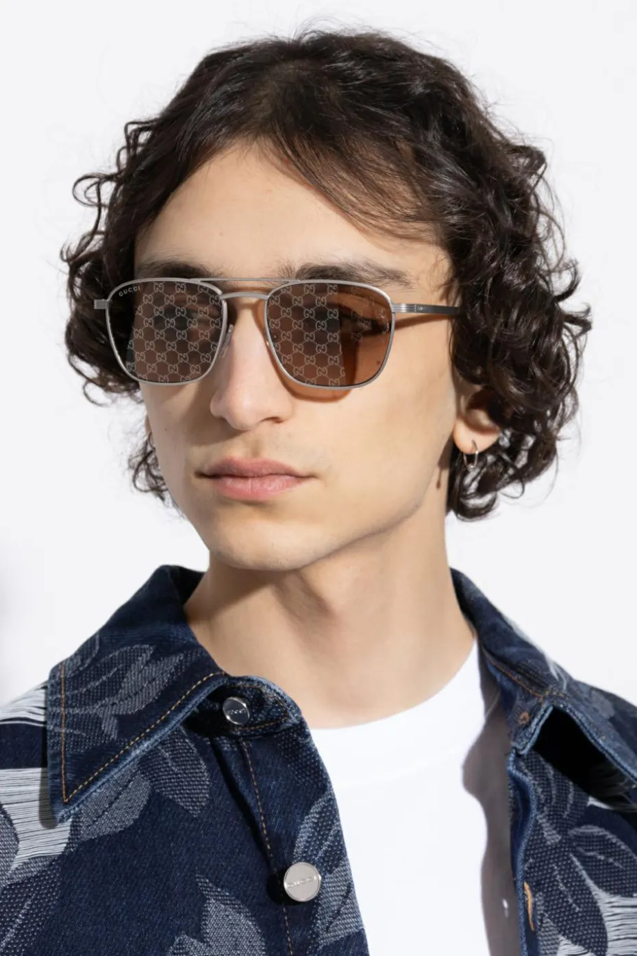 Gucci SREBRNY Okulary przeciwsłoneczne