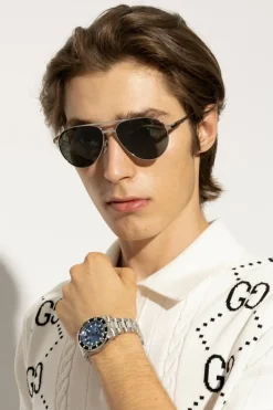 Gucci SREBRNY Okulary przeciwsłoneczne