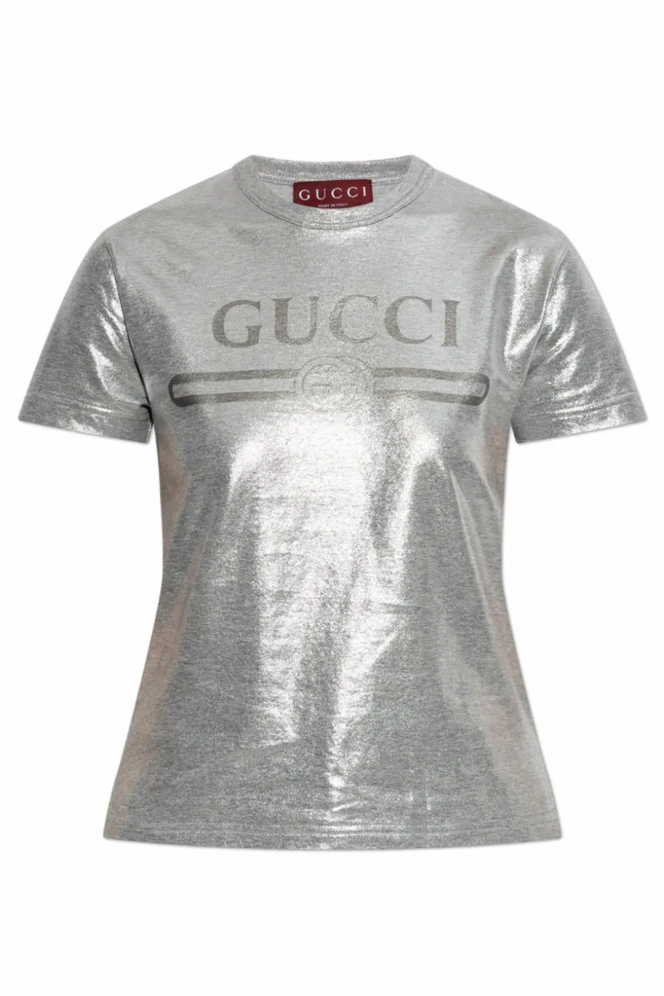 Gucci SREBRNY T-shirt z lureksową nicią