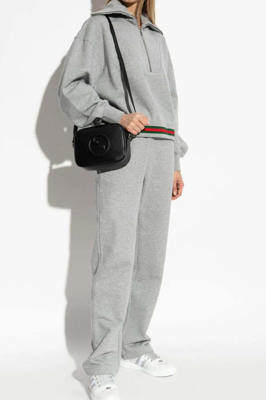 Gucci SZARY Bluza z szerokim kołnierzem
