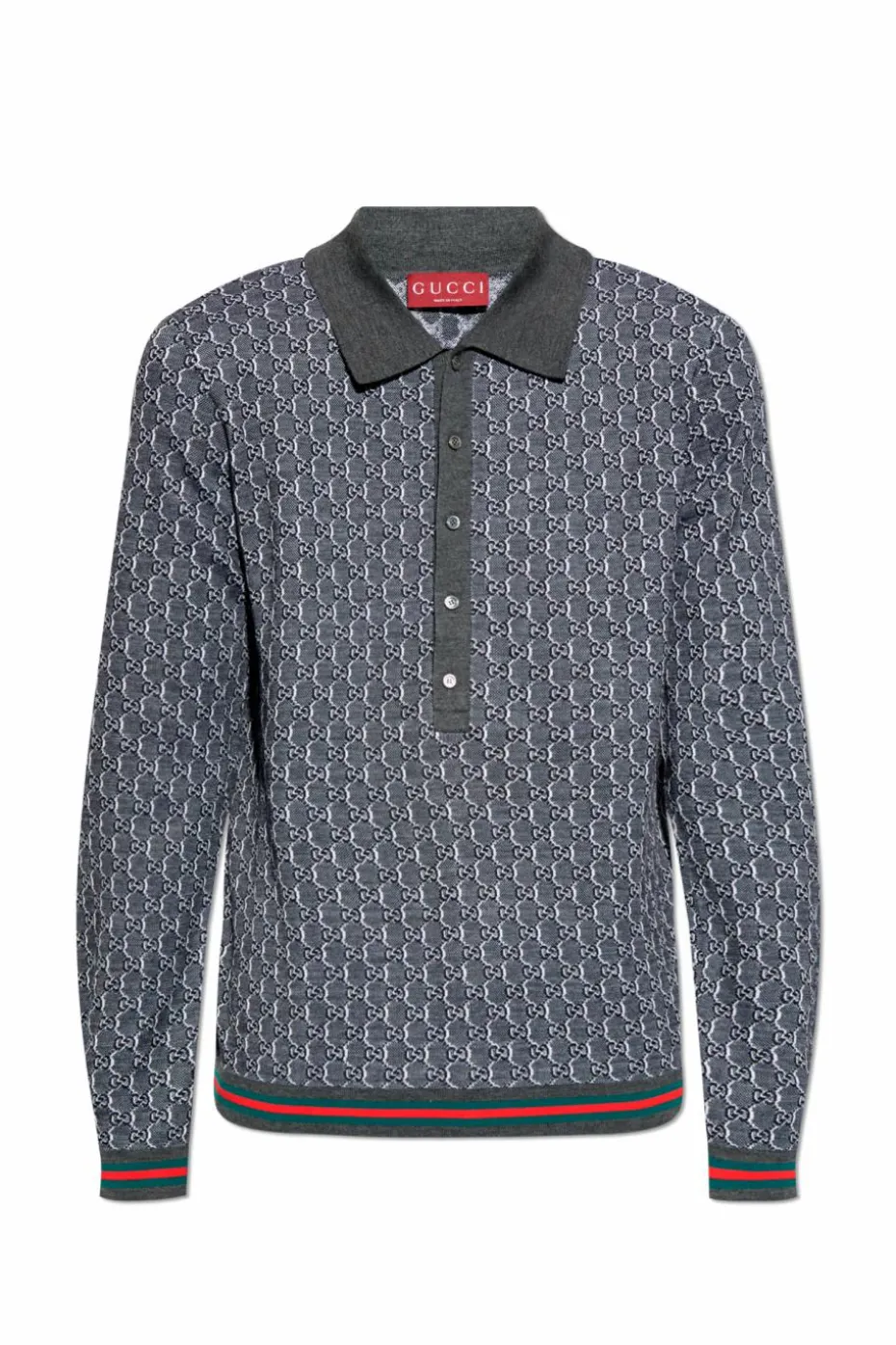 Gucci SZARY Polo z logo