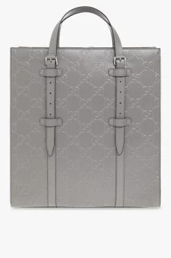 Gucci SZARY Skórzana torba typu ‘shopper’