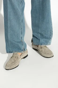 Gucci SZARY Skórzane buty `Jordaan`