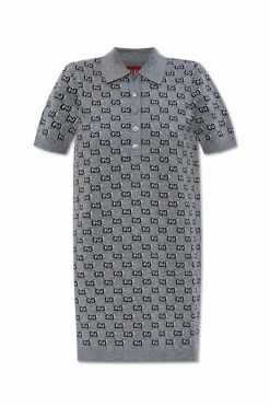Gucci SZARY Sukienka z monogramem
