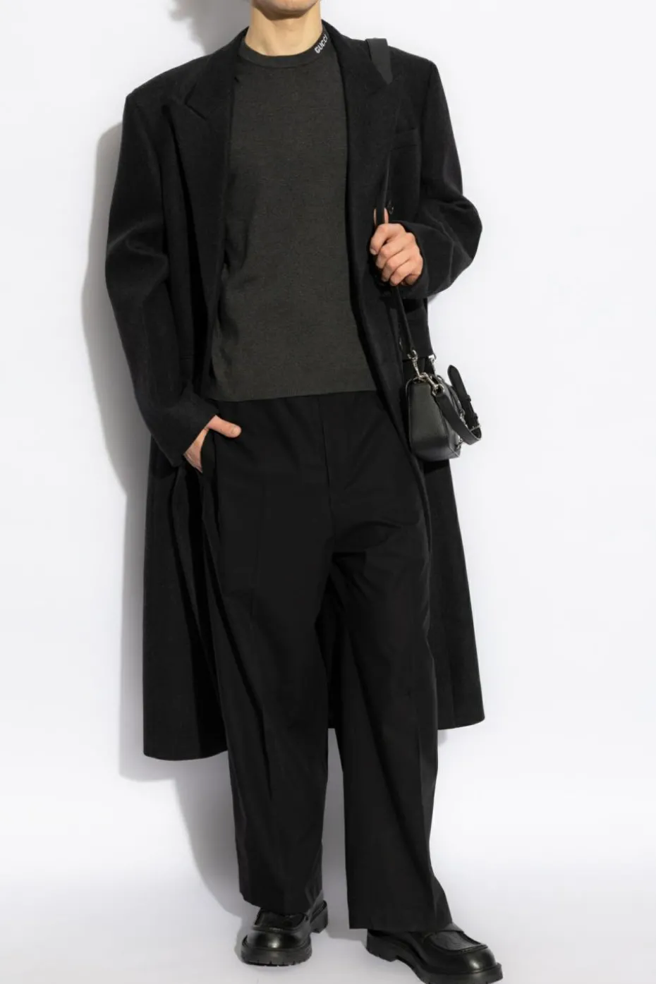 Gucci SZARY Sweter z krótkimi rękawami