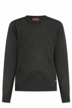 Gucci SZARY Sweter z logo