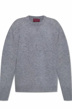 Gucci SZARY Sweter z logo
