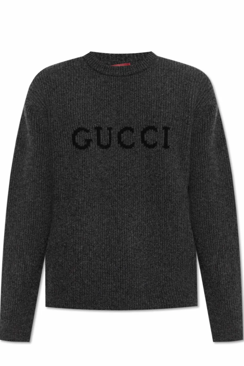 Gucci SZARY Sweter z wyszytym logo