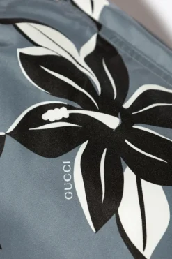 Gucci SZARY Szorty kąpielowe z nadrukiem