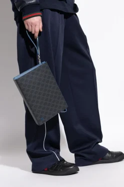 Gucci SZARY Torba do ręki z płótna `GG Supreme`