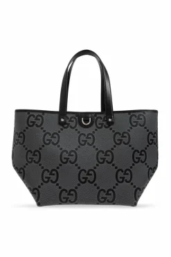 Gucci SZARY Torba `Jumbo GG Medium` typu `shopper`