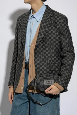 Gucci SZARY Torba na pas z monogramem