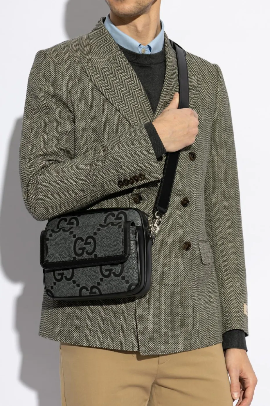 Gucci SZARY Torba na ramię `Jumbo GG Small`