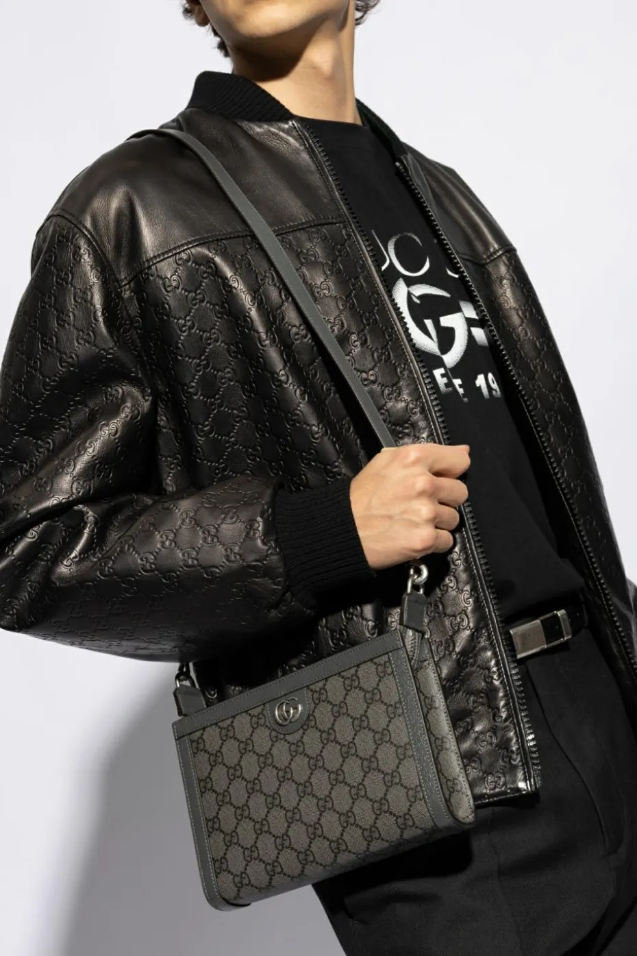Gucci SZARY Torba na ramie ‘Ophidia Super Mini’