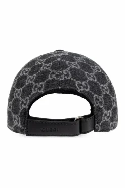 Gucci SZARY Wełniana czapka z daszkiem