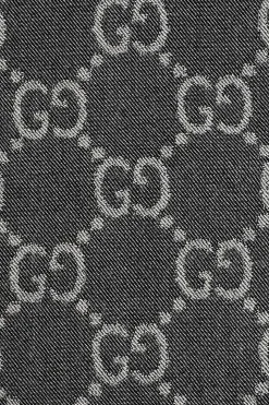 Gucci SZARY Wełniany szal z logo