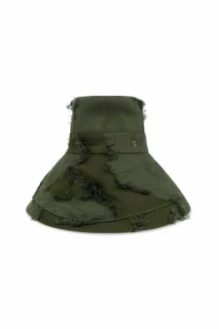 Gucci ZIELONY Kapelusz z efektem `vintage`