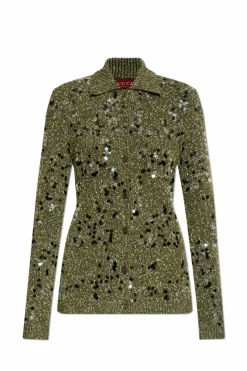 Gucci ZIELONY Kardigan z kieszeniami