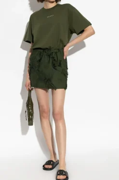 Gucci ZIELONY Krótka spódnica z efektem vintage