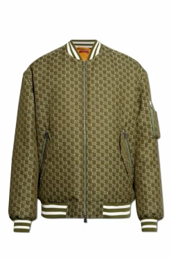 Gucci ZIELONY Ocieplana kurtka typu `bomber`