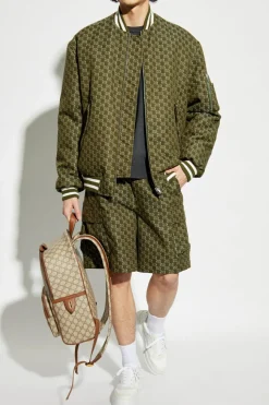 Gucci ZIELONY Ocieplana kurtka typu `bomber`