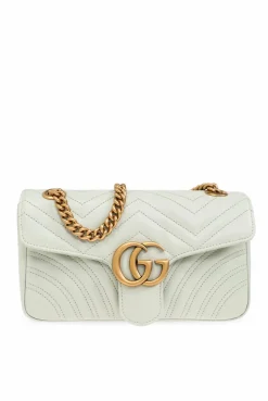 Gucci ZIELONY Pikowana torba na ramię ‘GG Marmont Small’