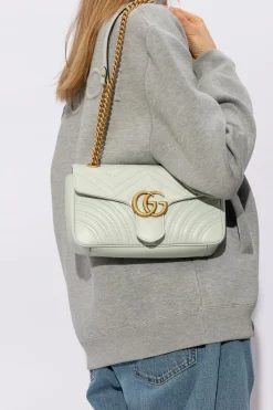 Gucci ZIELONY Pikowana torba na ramię ‘GG Marmont Small’