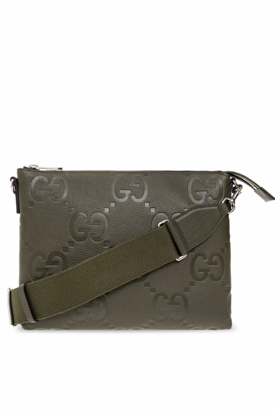 Gucci ZIELONY Skórzana torba na ramię