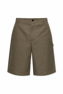 Gucci ZIELONY Szorty ze wzorem `GG`