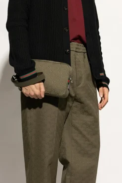 Gucci ZIELONY Torba do ręki ze wzorem `GG`