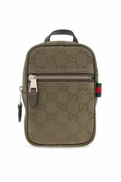 Gucci ZIELONY Torba na ramię ze wzorem `GG`