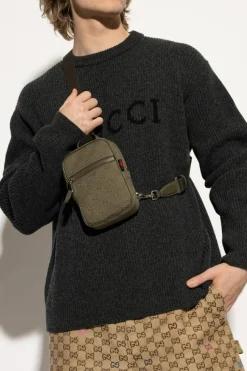 Gucci ZIELONY Torba na ramię ze wzorem `GG`