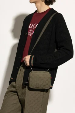 Gucci ZIELONY Torba na ramię ze wzorem `GG`