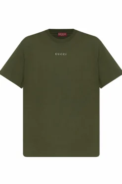 Gucci ZIELONY T-shirt z logo