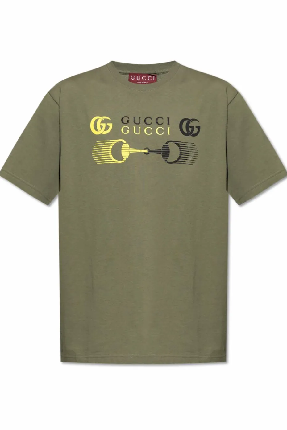 Gucci ZIELONY T-shirt z nadrukowanym logo