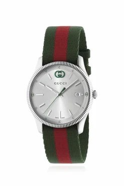 Gucci ZIELONY Zegarek z paskiem `Web`
