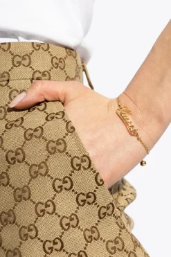 Gucci ZŁOTY Mosiężna bransoleta