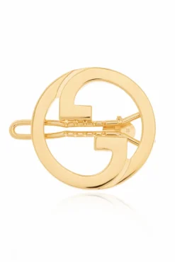 Gucci ZŁOTY Mosiężna spinka do włosów