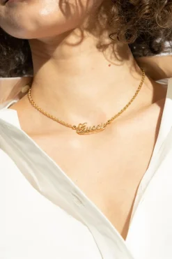 Gucci ZŁOTY Mosiężny naszyjnik