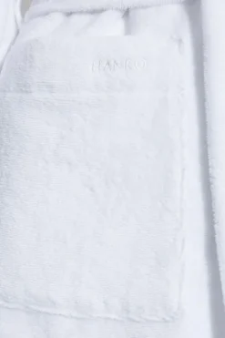 Hanro BIAŁY Bawełniany szlafrok z paskiem