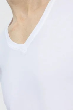 Hanro BIAŁY Bawełniany t-shirt