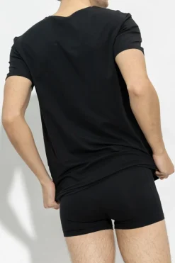 Hanro CZARNY Bawełniany t-shirt